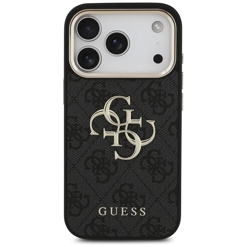 Guess 4G Big 4G Classic Logo - Dėklas iPhone 17 Pro (Juoda / Auksinė)