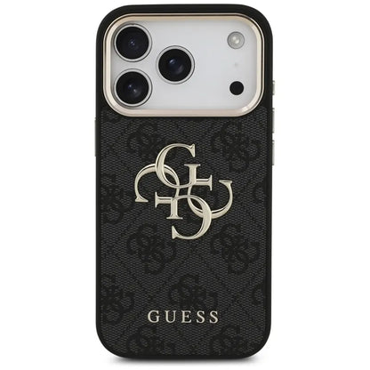Guess 4G Big 4G Classic Logo - Dėklas iPhone 17 Pro (Juoda / Auksinė)