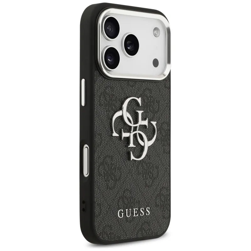 Guess 4G Big 4G Classic Logo – Dėklas iPhone 17 Pro (Juoda / Sidabrinė)