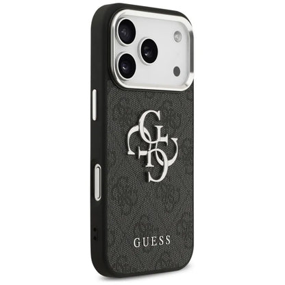 Guess 4G Big 4G Classic Logo – Dėklas iPhone 17 Pro (Juoda / Sidabrinė)