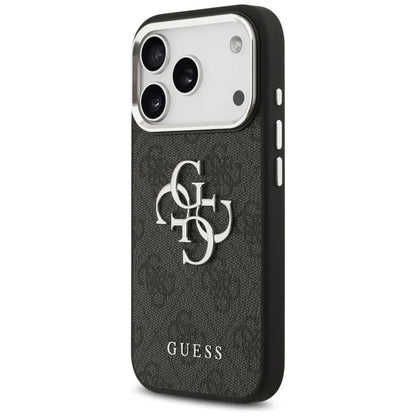 Guess 4G Big 4G Classic Logo – Dėklas iPhone 17 Pro (Juoda / Sidabrinė)