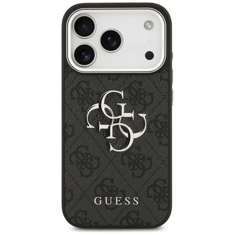 Guess 4G Big 4G Classic Logo – Dėklas iPhone 17 Pro (Juoda / Sidabrinė)