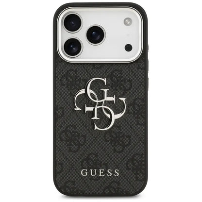 Guess 4G Big 4G Classic Logo – Dėklas iPhone 17 Pro (Juoda / Sidabrinė)