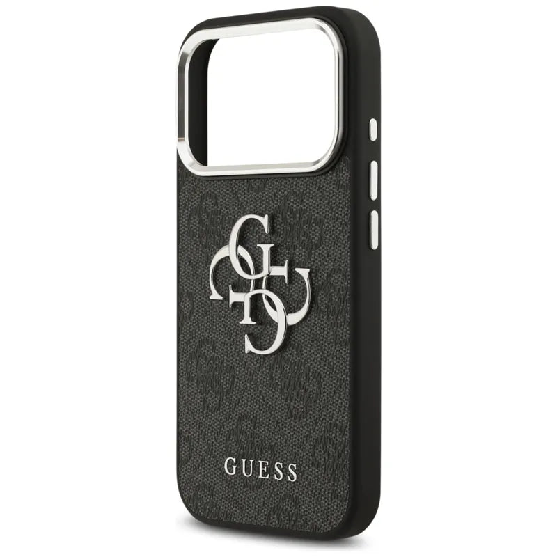 Guess 4G Big 4G Classic Logo – Dėklas iPhone 17 Pro (Juoda / Sidabrinė)