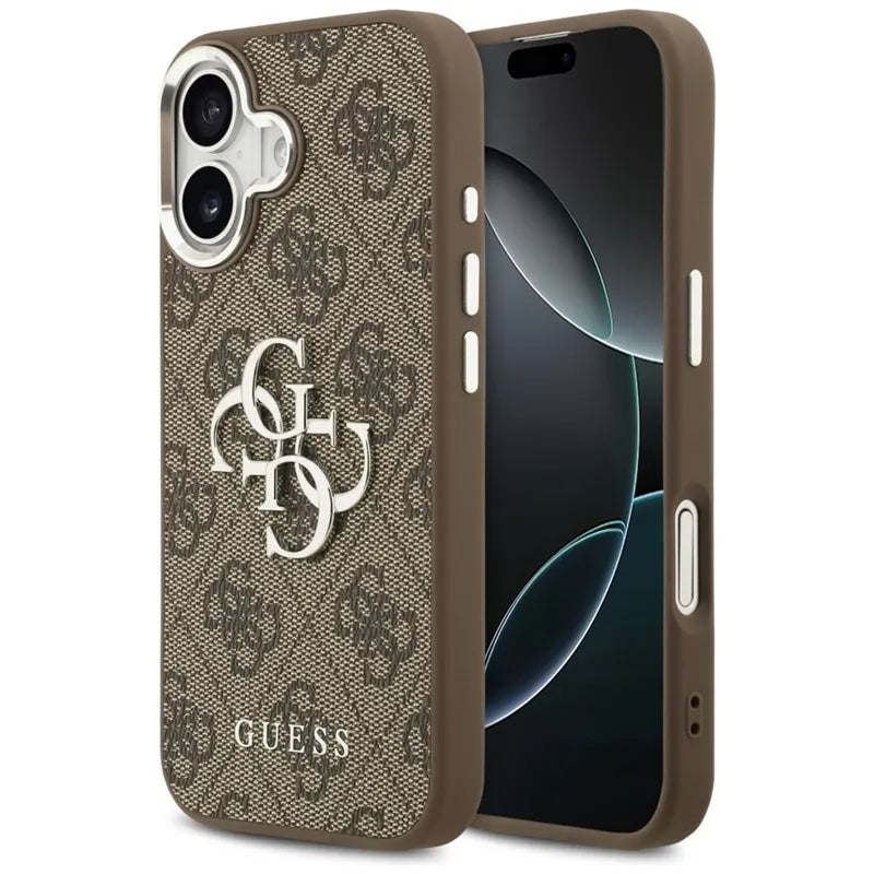 Guess 4G Big 4G Classic Logo dėklas iPhone 17 (Ruda / Sidabrinė)