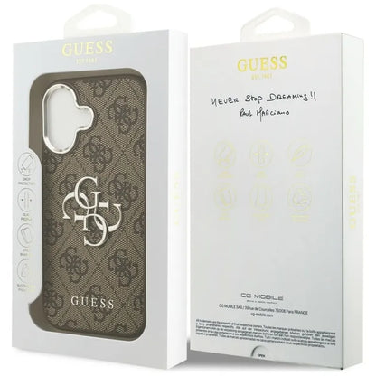 Guess 4G Big 4G Classic Logo dėklas iPhone 17 (Ruda / Sidabrinė)