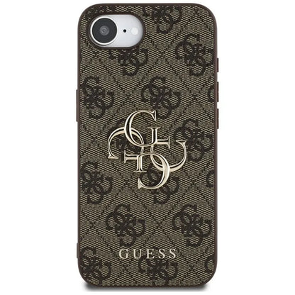 Guess 4G Big Logo – dėklas iPhone 16e (rudas)