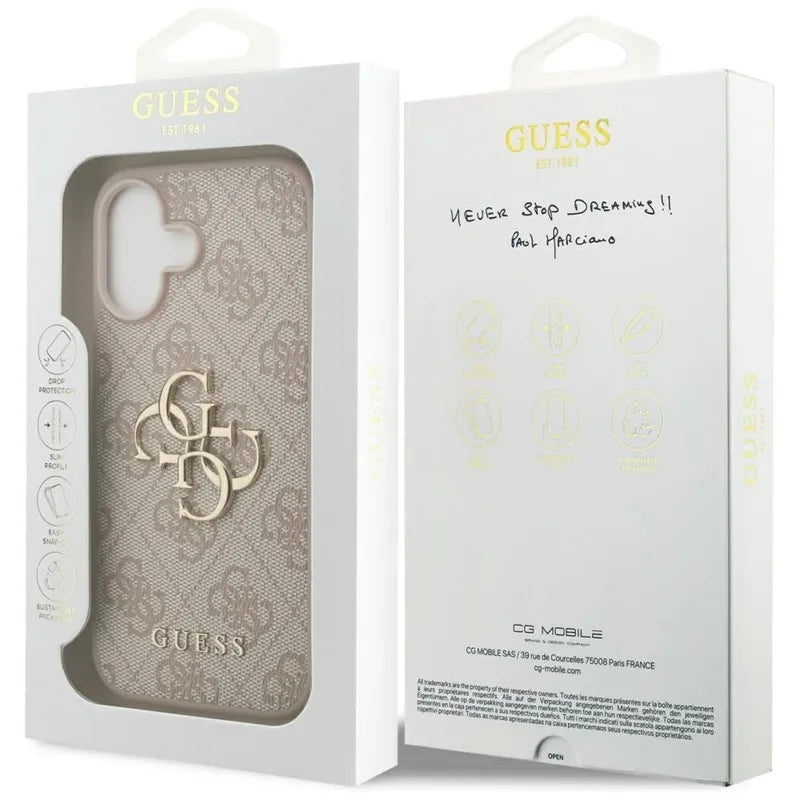 Guess 4G Big Logo dėklas iPhone 17 (rožinis)
