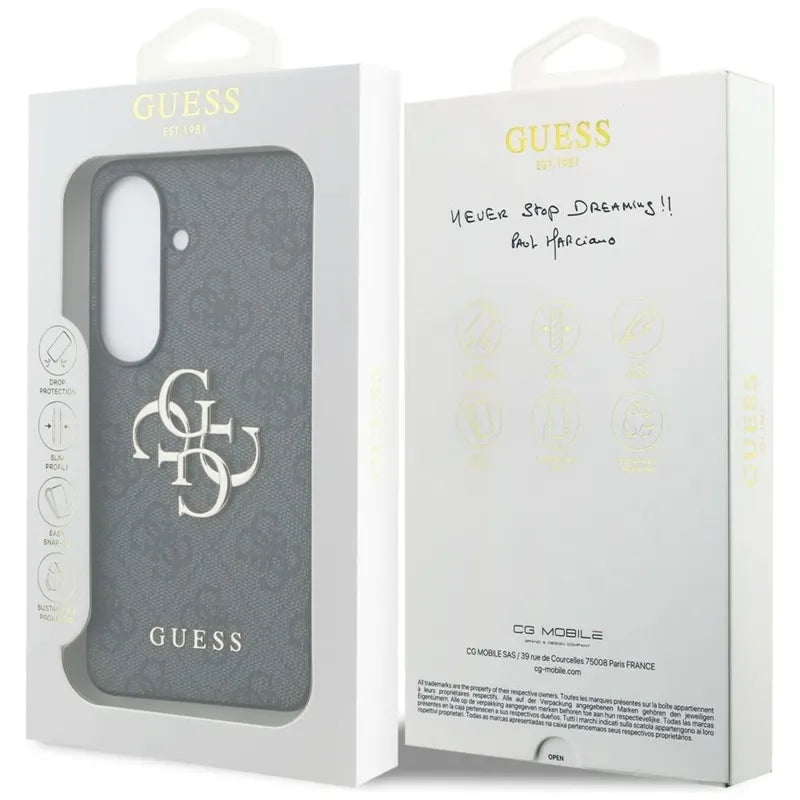 Guess 4G Big Metal Logo dėklas – Samsung Galaxy S26 (juodas)