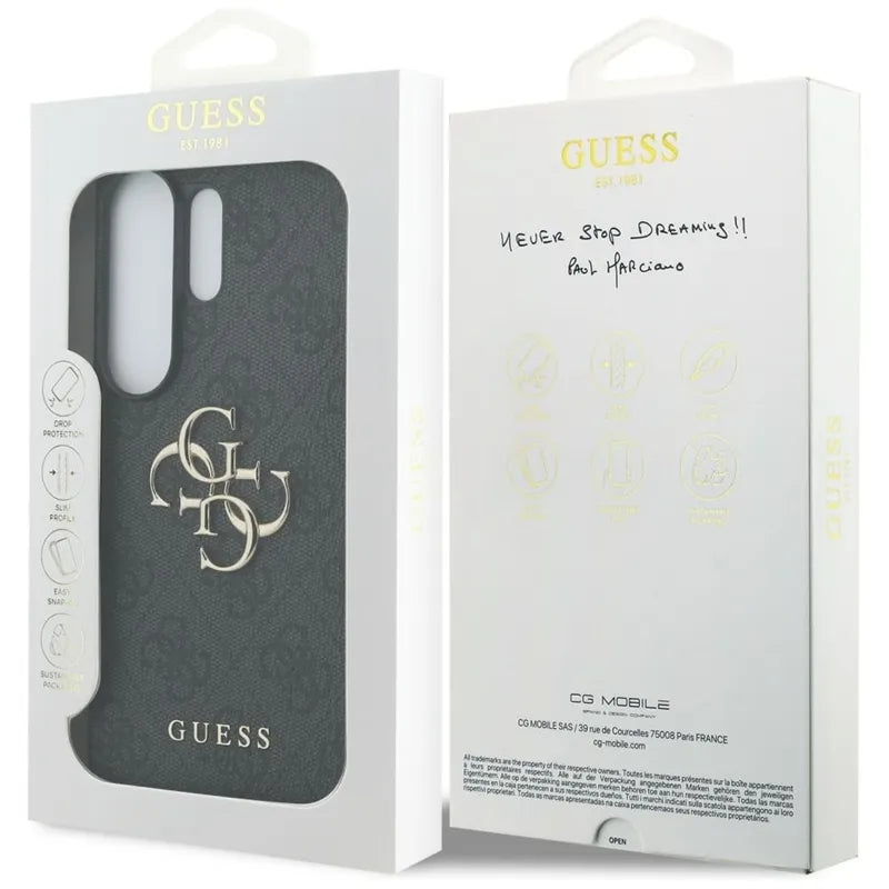 Guess 4G Big Metal Logo dėklas – Samsung Galaxy S26 Ultra (juodas)