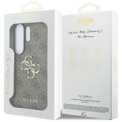 Guess 4G Big Metal Logo - Dėklas Samsung Galaxy S26 Ultra (Rudos spalvos)
