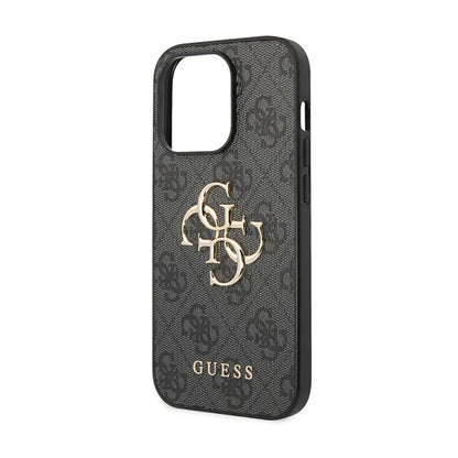 Guess 4G Big Metal Logo dėklas, skirtas iPhone 15 Pro (Pilka)