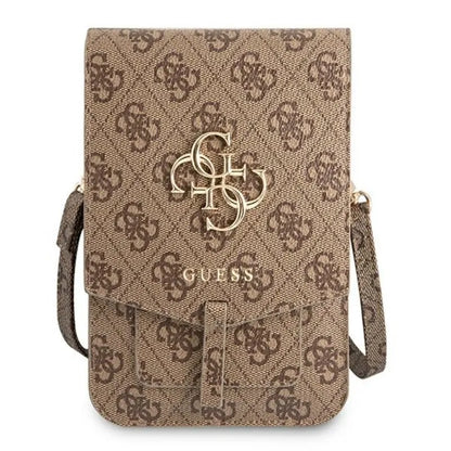 Guess 4G Big Metal Logo Phone Bag – krepšys su išmaniojo telefono skyreliu (rudas)