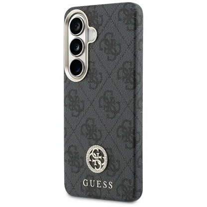 Guess 4G Blizgučių Apvalus Logotipas MagSafe - Samsung Galaxy S26 dėklas (juodas)