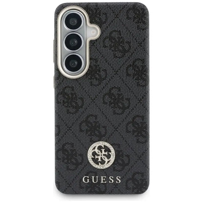 Guess 4G Blizgučių Apvalus Logotipas MagSafe - Samsung Galaxy S26 dėklas (juodas)