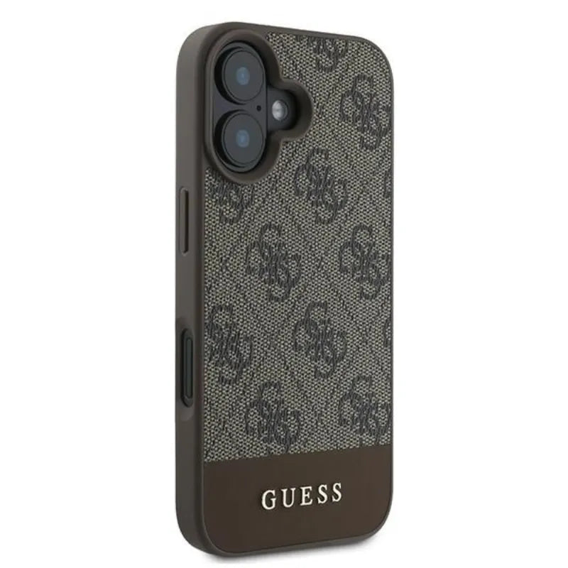 Guess 4G Bottom Stripe - Dėklas skirtas iPhone 16 Plus (ruda)