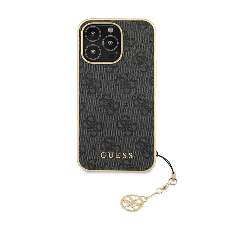 Guess 4G Charms Collection – dėklas, skirtas „iPhone 14 Pro“ (pilkas)