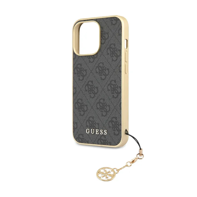 Guess 4G Charms Collection – dėklas, skirtas „iPhone 14 Pro“ (pilkas)