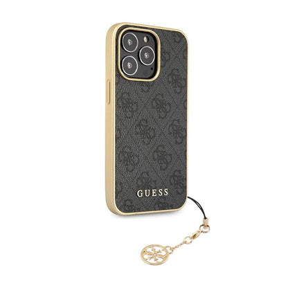 Guess 4G Charms Collection – dėklas, skirtas „iPhone 14 Pro“ (pilkas)