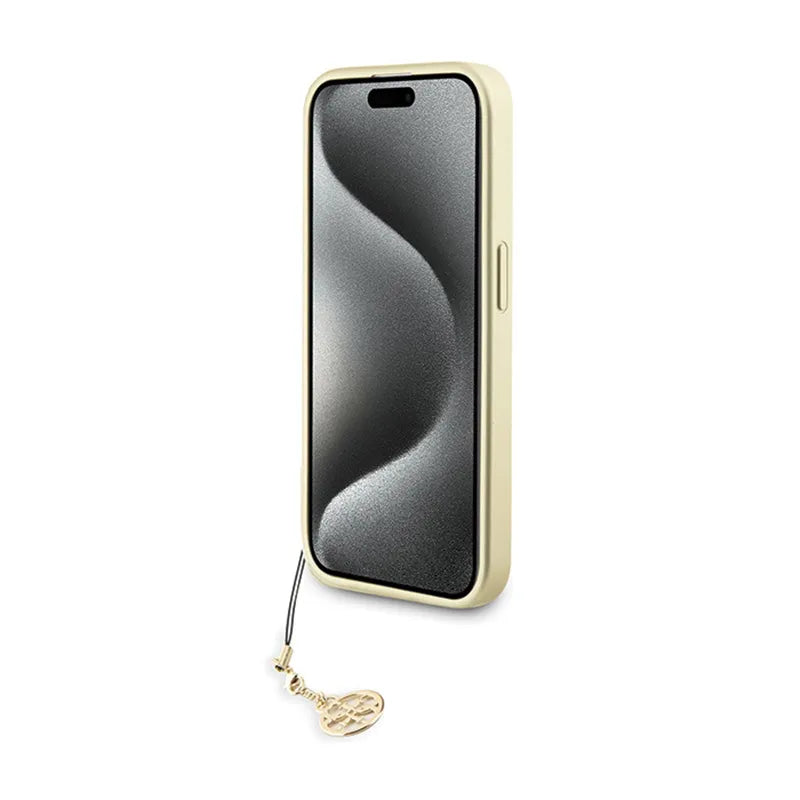 Guess 4G Charms Collection - iPhone 15 Pro dėklas (pilkas)