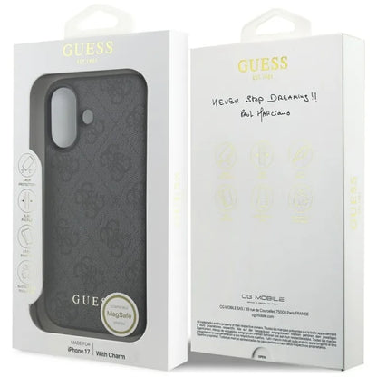 Guess 4G Charms Collection MagSafe – dėklas „iPhone 17“ (juodas)