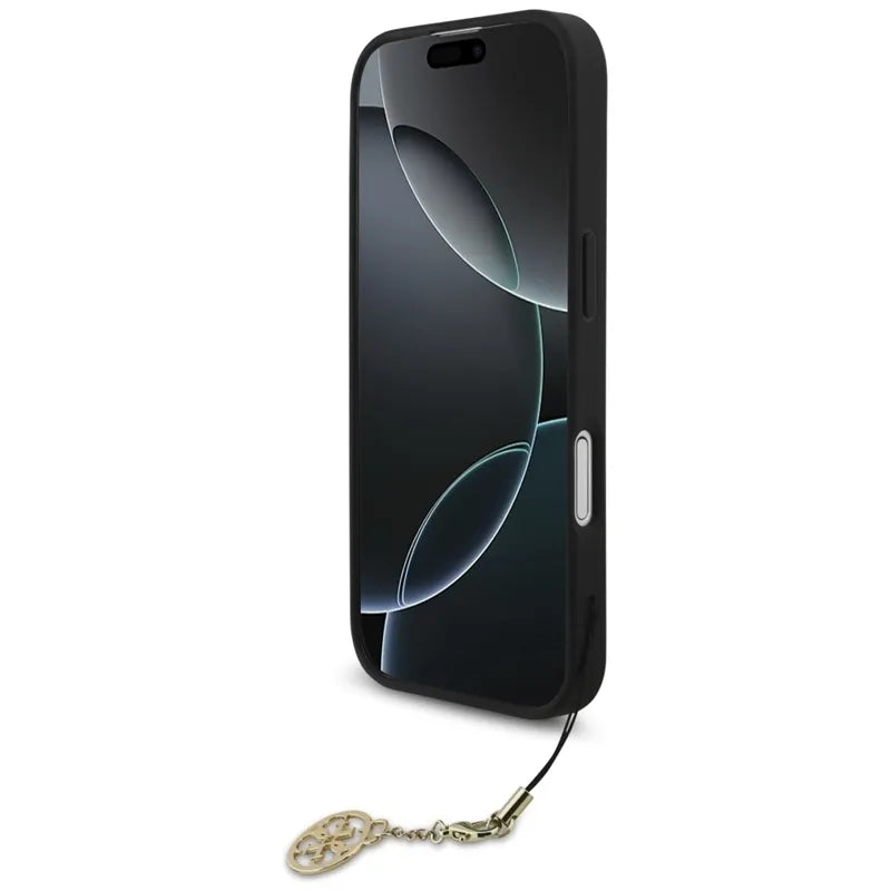 Guess 4G Charms Collection MagSafe – dėklas „iPhone 17“ (juodas)