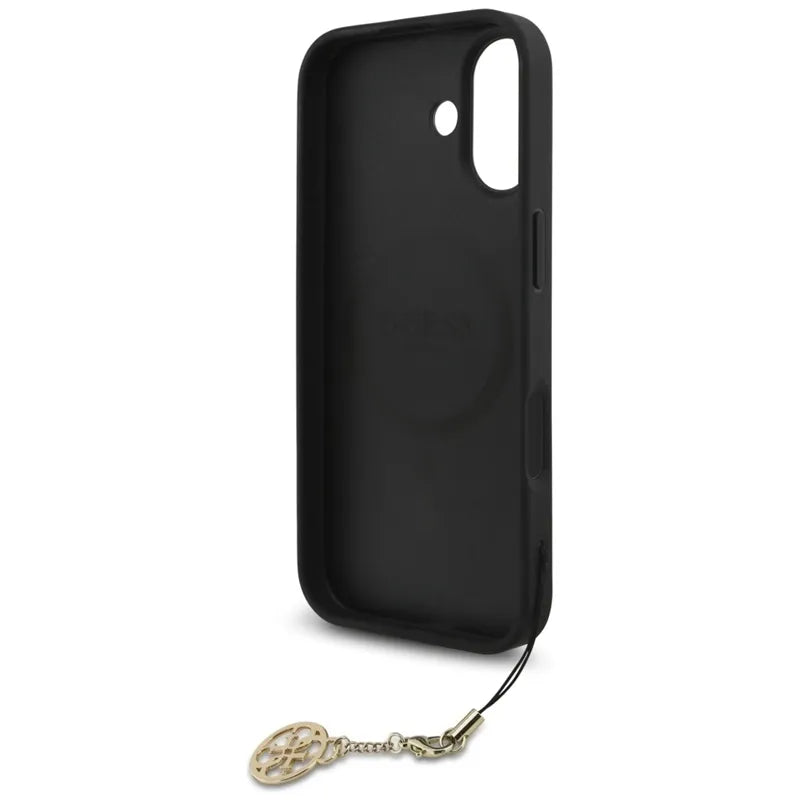 Guess 4G Charms Collection MagSafe – dėklas „iPhone 17“ (juodas)