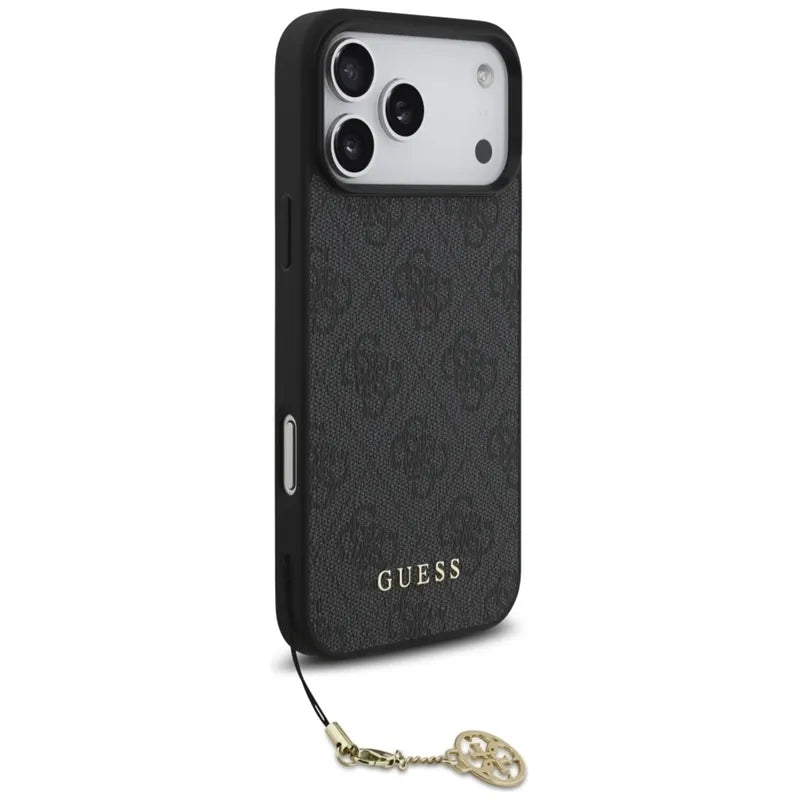 Guess 4G Charms Collection MagSafe - dėklas iPhone 17 Pro Max (juodas)