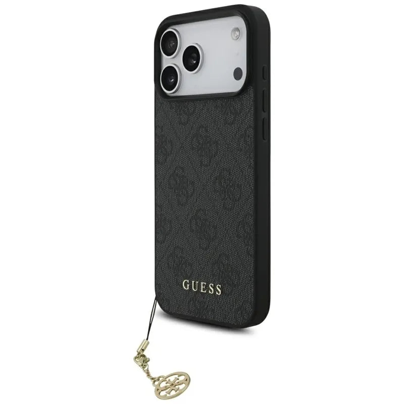 Guess 4G Charms Collection MagSafe - dėklas iPhone 17 Pro Max (juodas)
