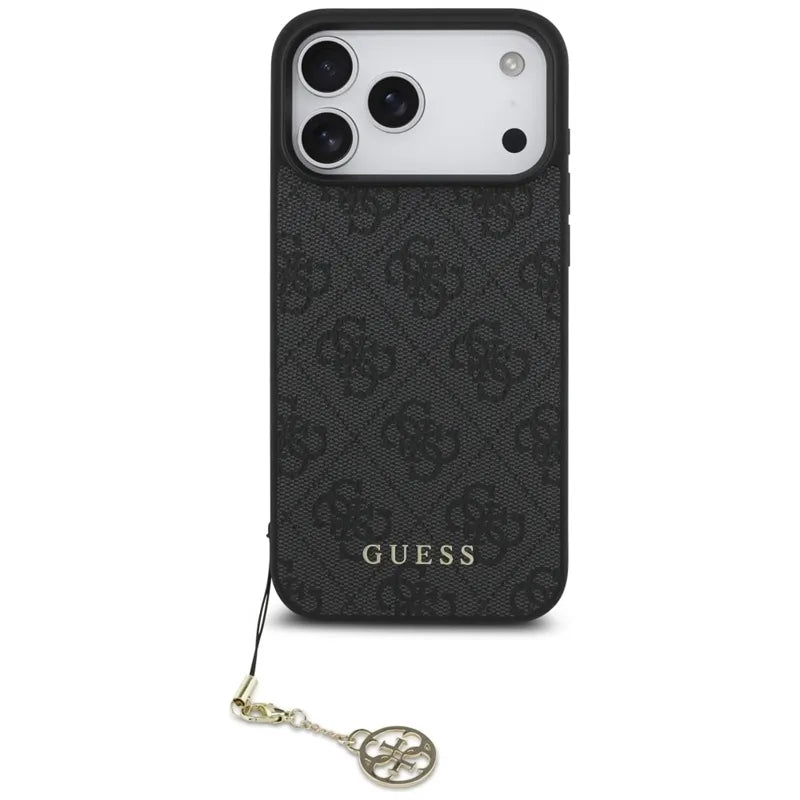 Guess 4G Charms Collection MagSafe - dėklas iPhone 17 Pro Max (juodas)