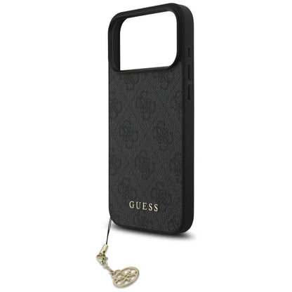 Guess 4G Charms Collection MagSafe - dėklas iPhone 17 Pro Max (juodas)