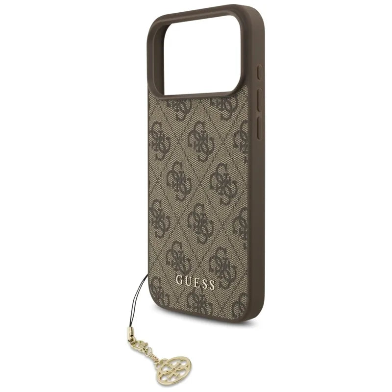 Guess 4G Charms Collection MagSafe - dėklas iPhone 17 Pro Max (rudos spalvos)