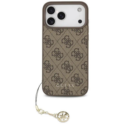 Guess 4G Charms Collection MagSafe - dėklas iPhone 17 Pro Max (rudos spalvos)