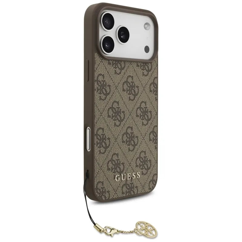 Guess 4G Charms Collection MagSafe - dėklas iPhone 17 Pro Max (rudos spalvos)