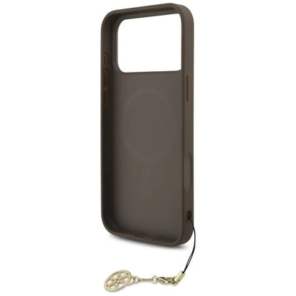 Guess 4G Charms Collection MagSafe - dėklas iPhone 17 Pro Max (rudos spalvos)