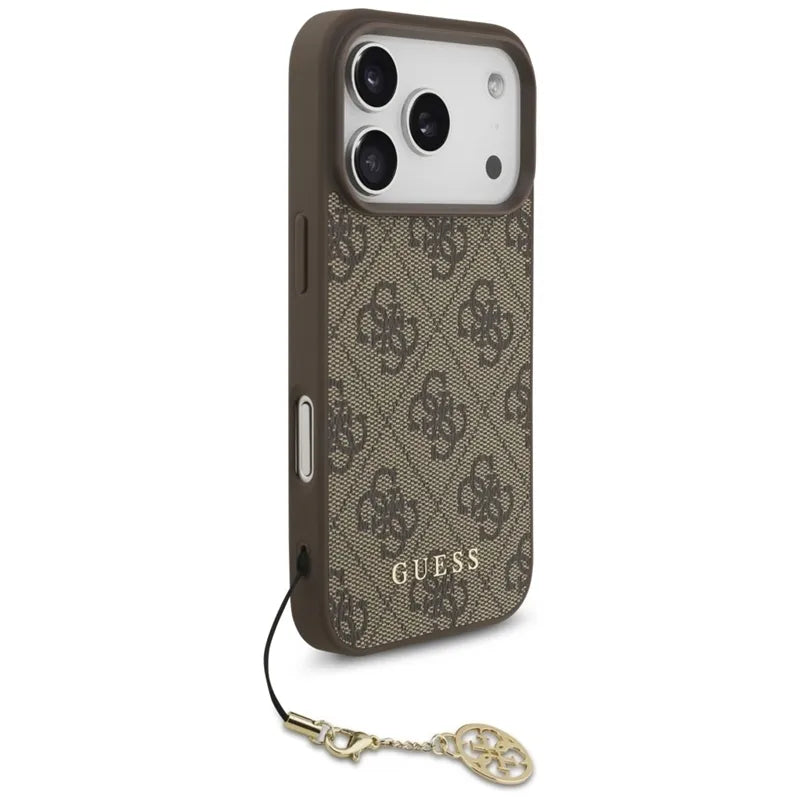 Guess 4G Charms Collection MagSafe – dėklas iPhone 17 Pro (rudas)