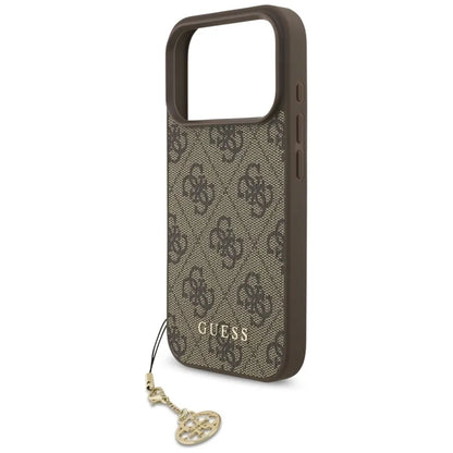 Guess 4G Charms Collection MagSafe – dėklas iPhone 17 Pro (rudas)