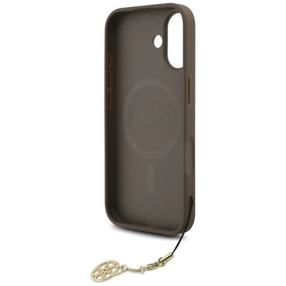 Guess 4G Charms Collection MagSafe – dėklas iPhone 17 (ruda)