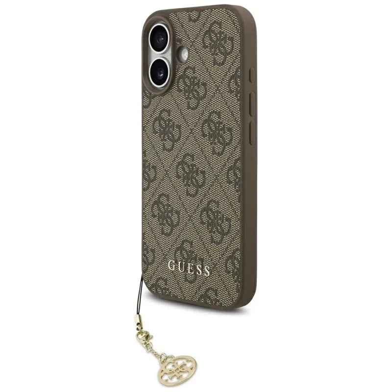 Guess 4G Charms Collection MagSafe – dėklas iPhone 17 (ruda)