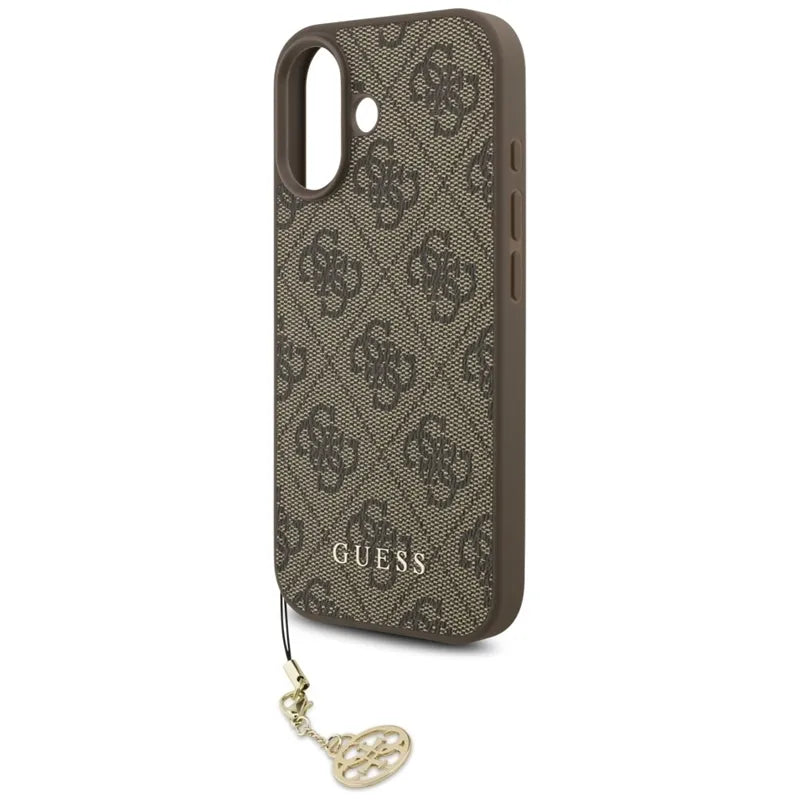 Guess 4G Charms Collection MagSafe – dėklas iPhone 17 (ruda)