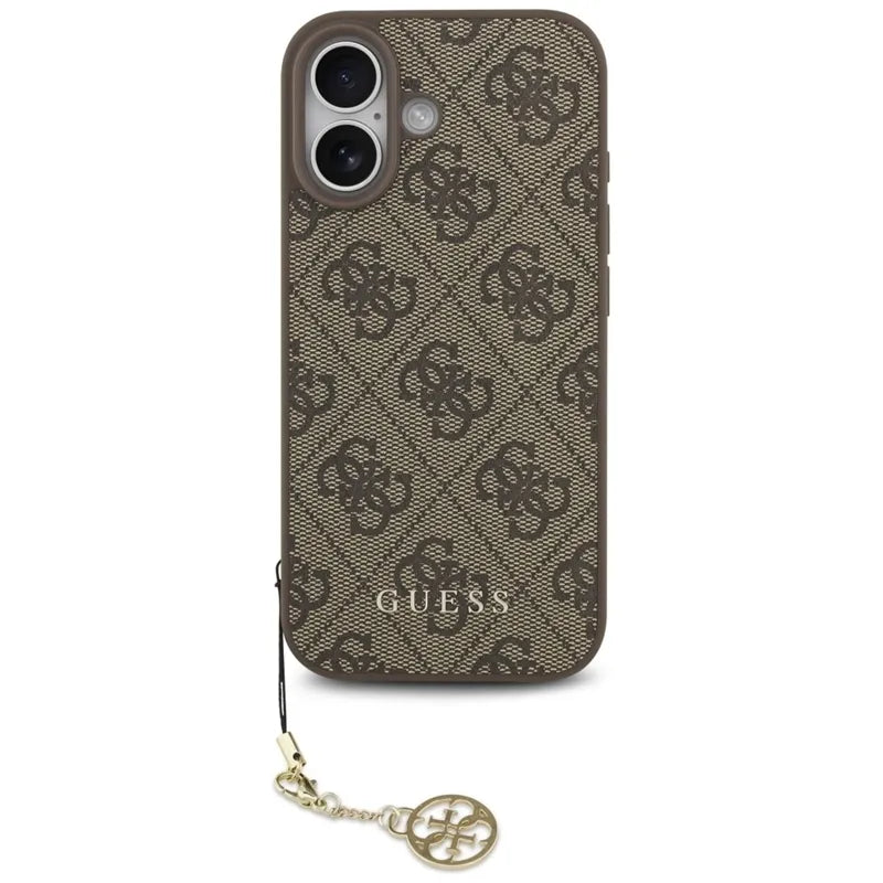 Guess 4G Charms Collection MagSafe – dėklas iPhone 17 (ruda)