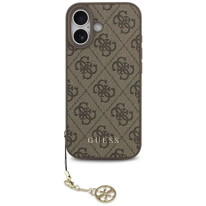 Guess 4G Charms Collection MagSafe – dėklas iPhone 17 (ruda)