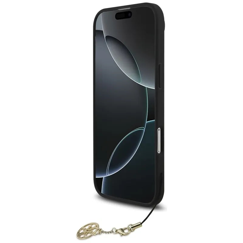 Guess 4G Charms Collection MagSafe – dėklas „iPhone“ (juodas)