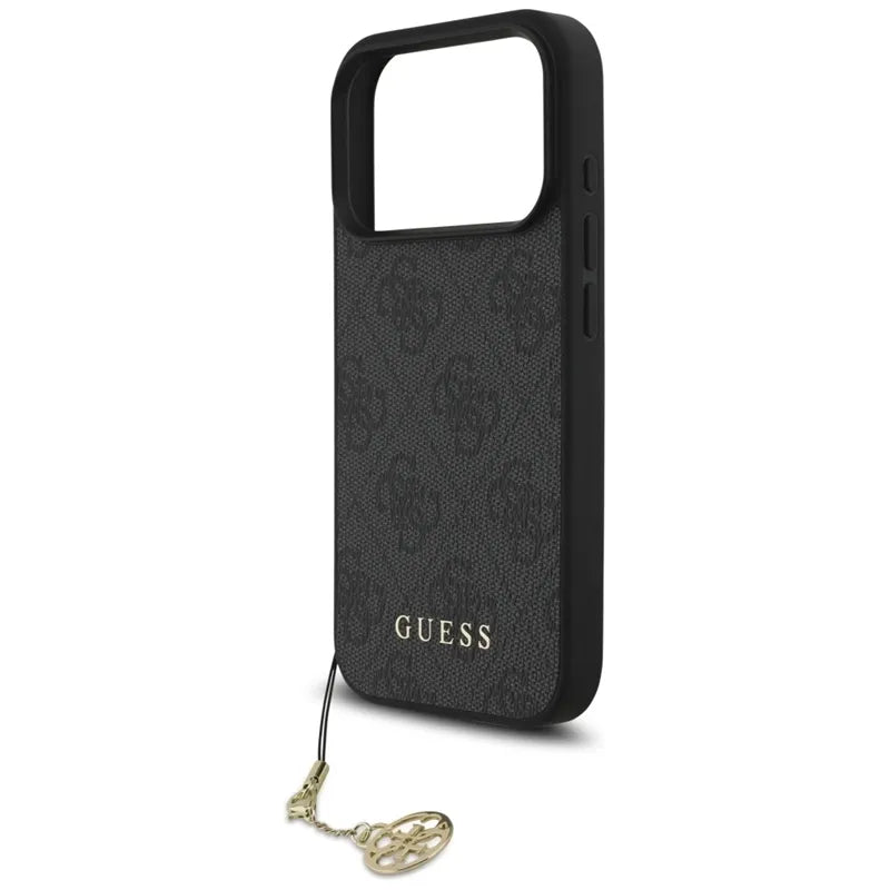 Guess 4G Charms Collection MagSafe – dėklas, skirtas iPhone 17 Pro (juodas)