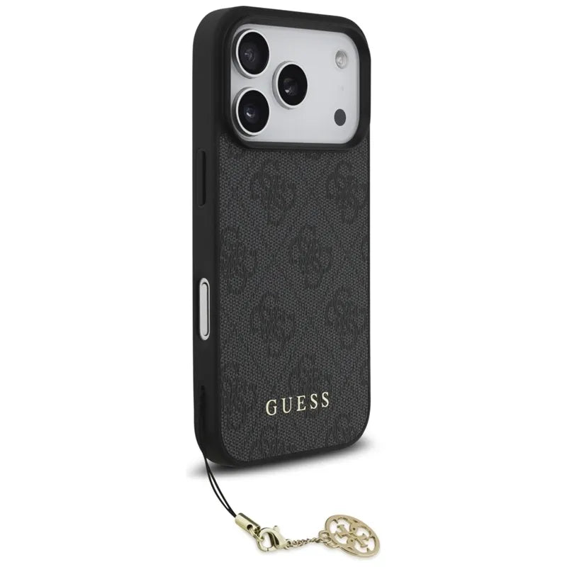 Guess 4G Charms Collection MagSafe – dėklas, skirtas iPhone 17 Pro (juodas)