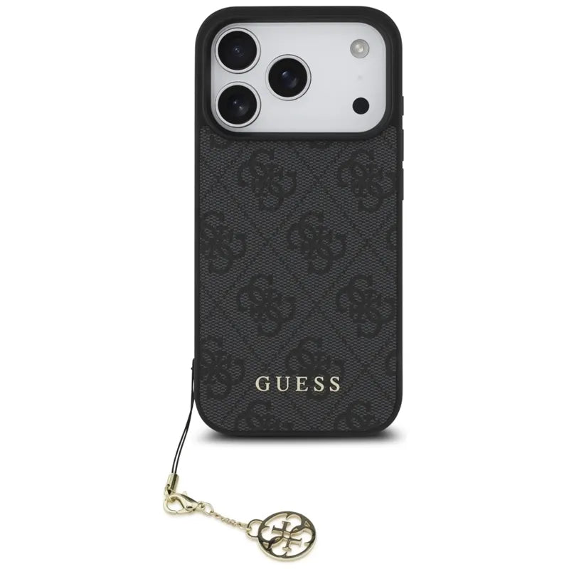 Guess 4G Charms Collection MagSafe – dėklas, skirtas iPhone 17 Pro (juodas)