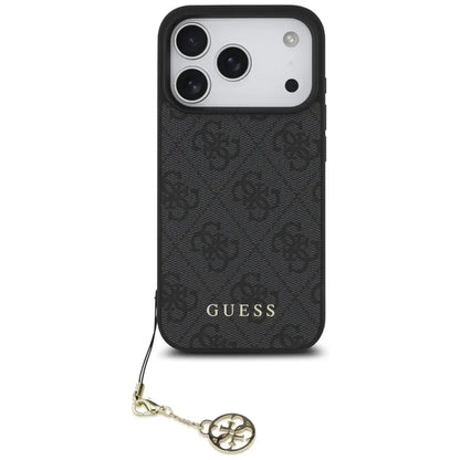 Guess 4G Charms Collection MagSafe – dėklas, skirtas iPhone 17 Pro (juodas)