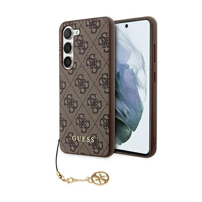 Guess 4G Charms kolekcija – Dėklas Samsung Galaxy A35 5G (rudas)