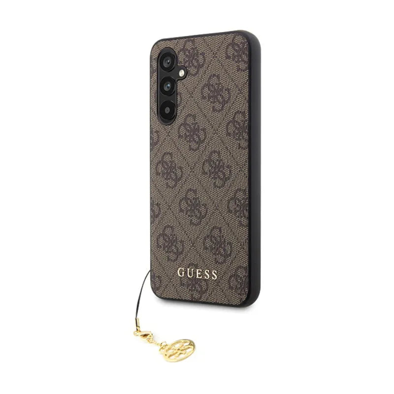 Guess 4G Charms kolekcija – dėklas Samsung Galaxy S23 FE (rudas)