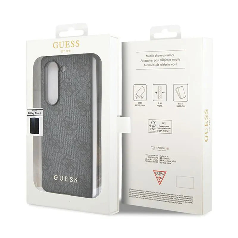 Guess 4G Charms kolekcija – „Samsung Galaxy Z Fold 5“ dėklas (pilka)